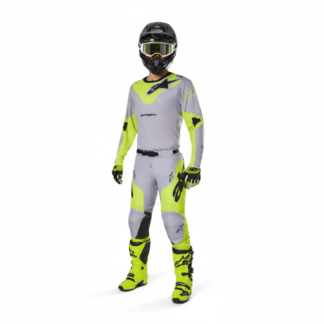 CONJUNTO ALPINESTARS RACE VEIL T 38 AMAR FLUO GRIS **